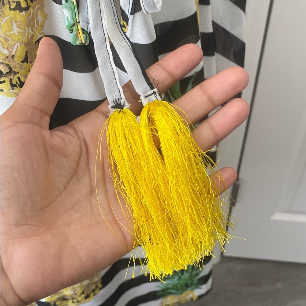 Striped Pineapple Print Swim Coverup - Picture 3 of 8
